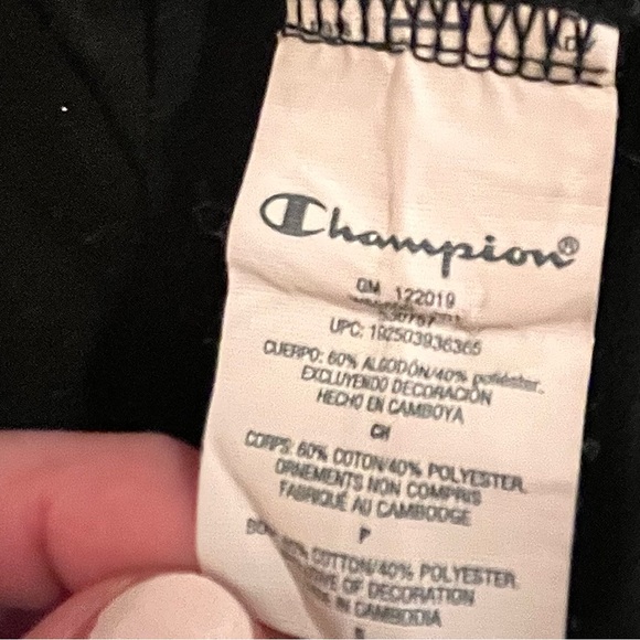 NWOT-Champion Heritage Boxy Cropped Black Script Tee. Size: small - Picture 8 of 8